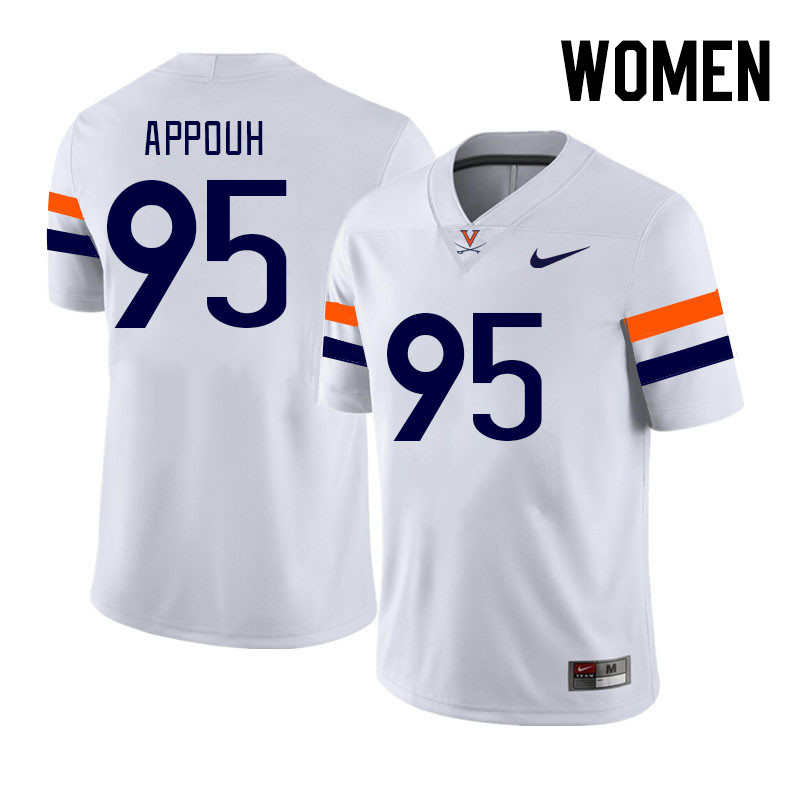 Women #95 Nana Appouh Virginia Cavaliers College Football Jerseys Stitched Sale-White - Click Image to Close